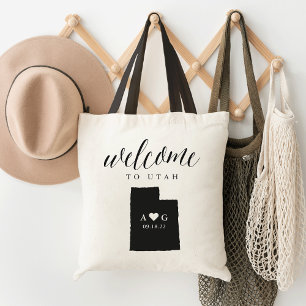 Utah State Silhouette Wedding Welcome Tote