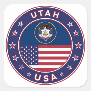 Utah sticker, phone case, tote bag, wall clock square sticker