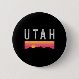 Utah Sunset Mountains Outdoor Skiing Mountain Biki 6 Cm Round Badge