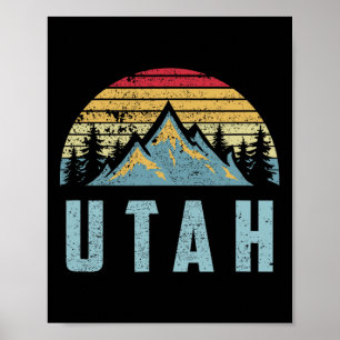 Utah Tee - Retro Vintage Mountains Hiking Nature T Poster