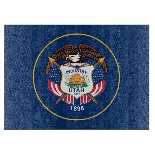 Utah: The Beehive State US Flag, Industry Cutting Board (Front)