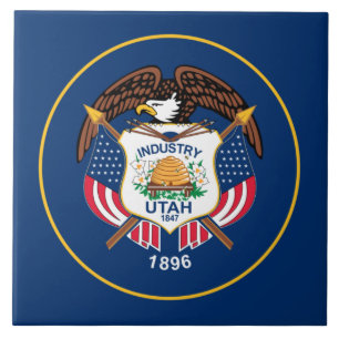 Utah: The Beehive State US Flag, Industry Tile
