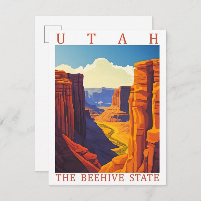 Utah the Beehive State USA Travel Place Postcard (Front/Back)