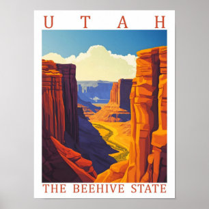 Utah the Beehive State USA Travel Place Poster