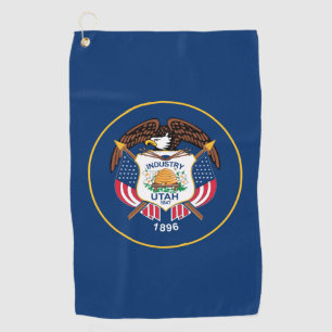 Utah The Beehive State Utahns US Flag Golf Towel