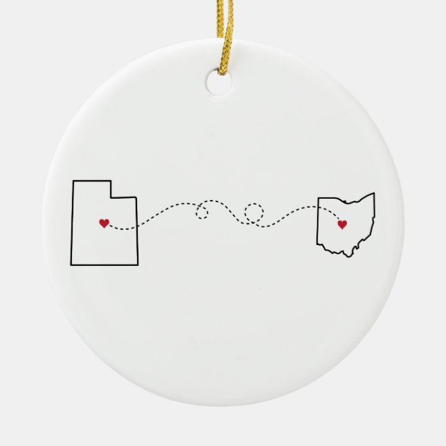 Utah to Ohio - Heart2Heart Ornament (Front)