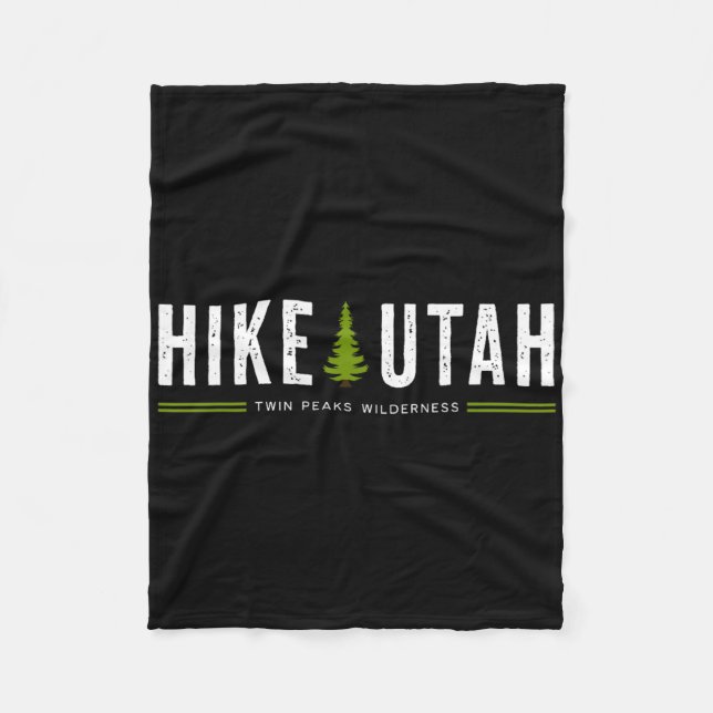 Utah Twin Peaks Wilderness Hike Tree Retro Graphic Fleece Blanket (Front)