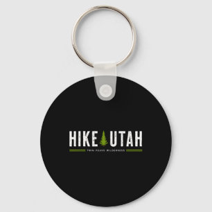 Utah Twin Peaks Wilderness Hike Tree Retro Graphic Key Ring