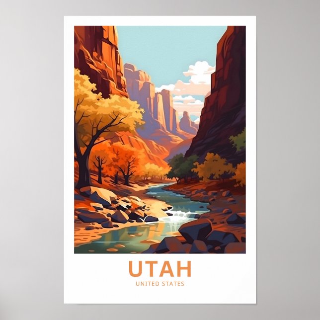 Utah United States Travel Print (Front)