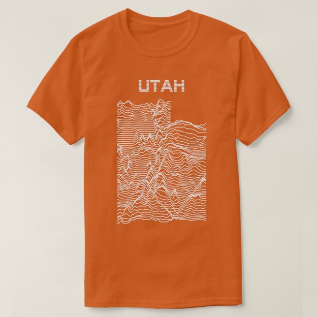 Utah Unknown Elevations Topography Map T-Shirt (Design Front)