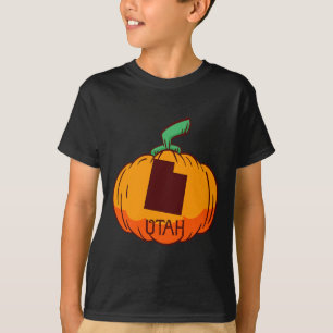 Utah US State Pumpkin Halloween Art Design Fall Se T-Shirt