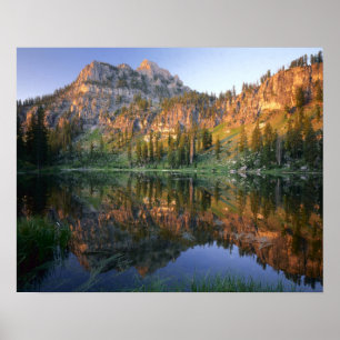 UTAH. USA. Mt. Magog reflected in White Pine Poster