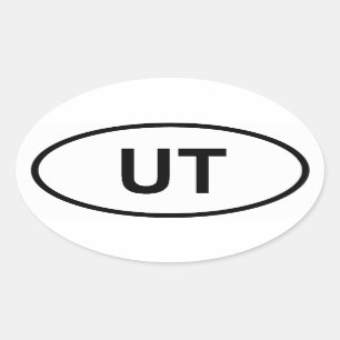 Utah "UT" Oval Sticker