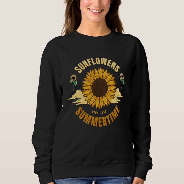 Utah Ut Pride Sunflower Summer Rebellious Gardener Sweatshirt (Front)