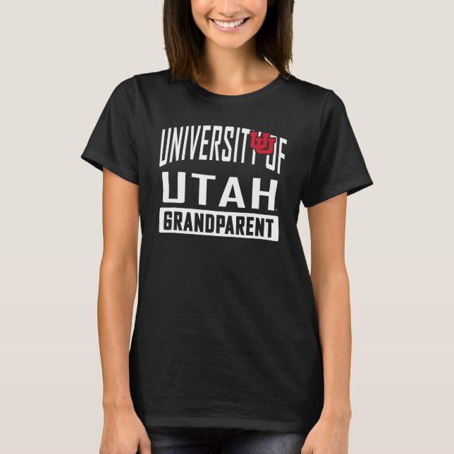 Utah Utes Grandparent University Black Officially  T-Shirt (Front)