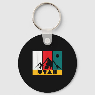 Utah Vintage Logo - Park City Utah - Retro Skiing  Key Ring