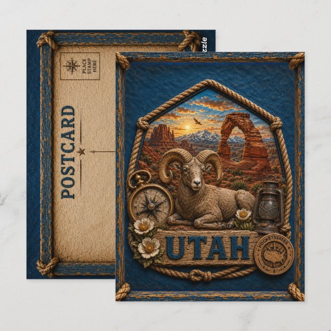 Utah Vintage Travel Postcard (Front/Back)