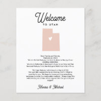 UTAH Welcome Letter Itinerary ANY COLOR