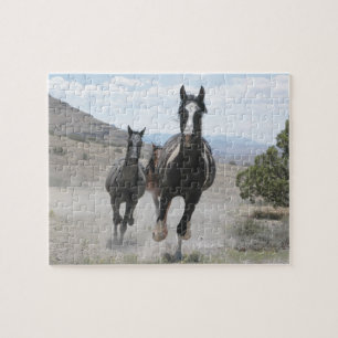 Utah Wild Horses Running Jigsaw Puzzle