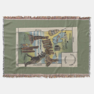 UtahDepictions of Sites to See in UtahUtah Throw Blanket