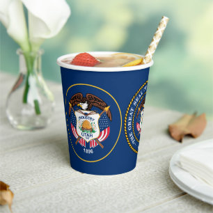Utahn Flag & Seal, Flag of Utah Paper Cups