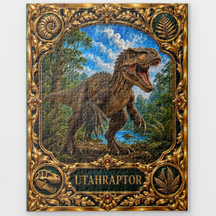 Utahraptor Dinosaur, Jewelled Heirloom Art Jigsaw Puzzle
