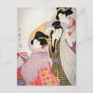 Utamaro Geishas with Tipsy Client Postcard