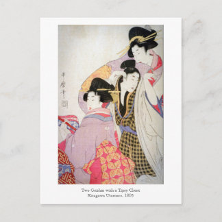 Utamaro Geishas with Tipsy Client Postcard