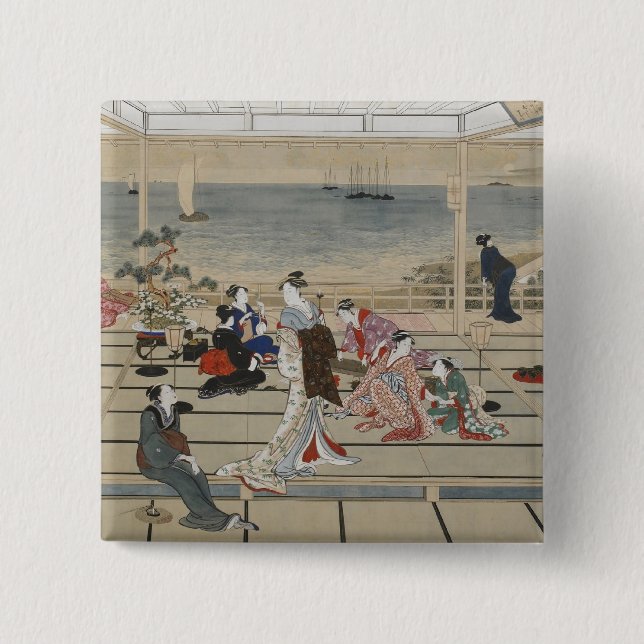 Utamaro’s Japanese Art button (Front)