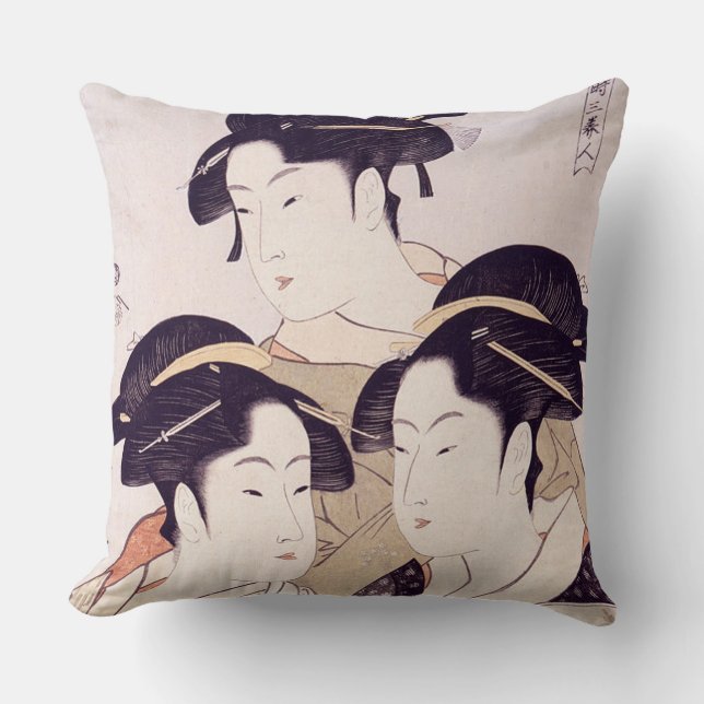 Utamaro’s Three Beauties Cushion (Front)