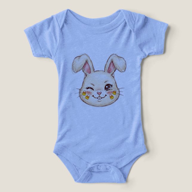 ute Mischievous Winking Bunny Candy Corn Face Pain (Design Front)