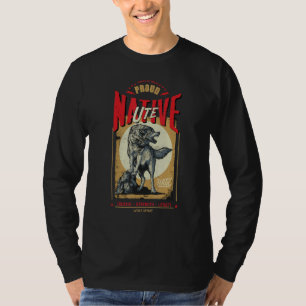Ute Native American Indian Born Wolf Spirit Retro T-Shirt