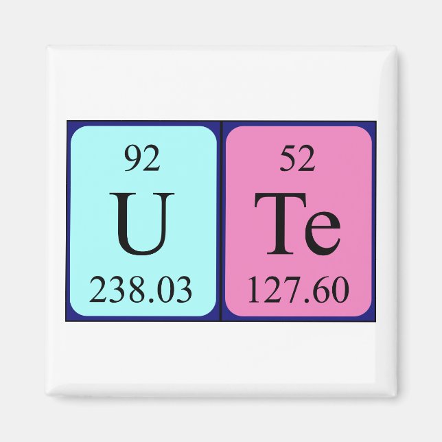 Ute periodic table name magnet (Front)