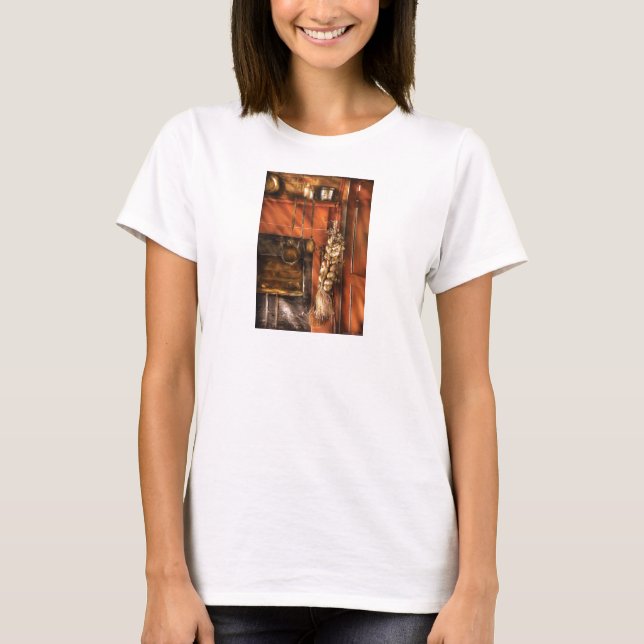 Utensils - Garlic and Spoons T-Shirt (Front)