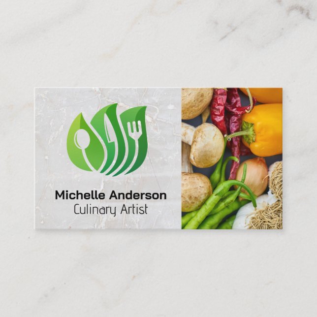Utensils Natural Logo | Fresh Produce Business Card (Front)