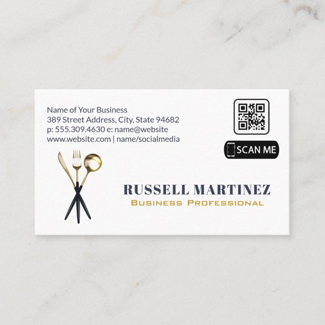 Utensils | QR Code Business Card (Front)