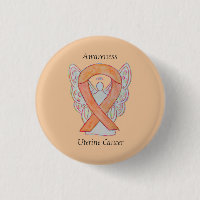 Uterine Cancer Angel Awareness Ribbon Custom Pins