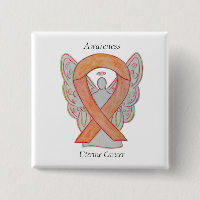Uterine Cancer Angel Awareness Ribbon Pins