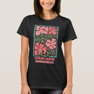 Uterine Cancer Awareness Boho Peach Flower T-Shirt