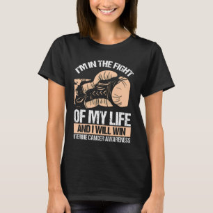 Uterine Cancer Awareness I will win Peach Ribbon T-Shirt