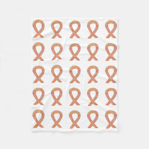 Uterine Cancer Awareness Ribbon Fleece Blankets