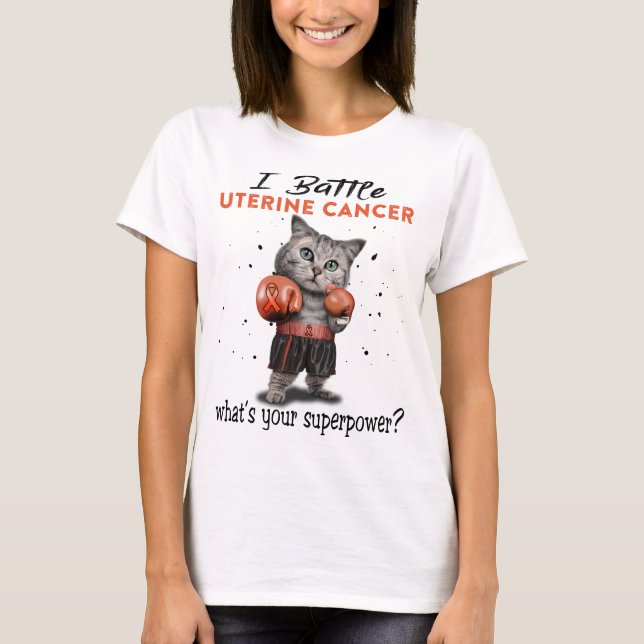 Uterine Cancer Awareness Ribbon Support Gifts T-Shirt (Front)