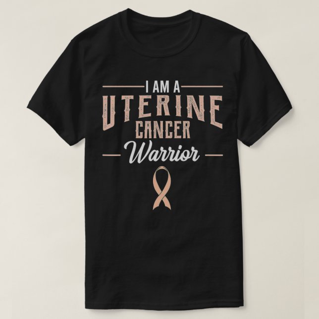 Uterine Cancer Awareness Womb Endometrial Warrior  T-Shirt (Design Front)