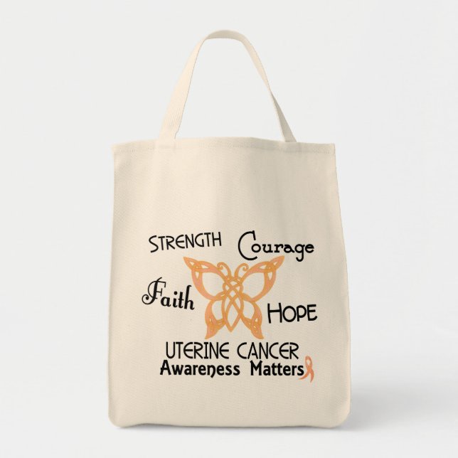 Uterine Cancer Celtic Butterfly 3 Tote Bag (Front)