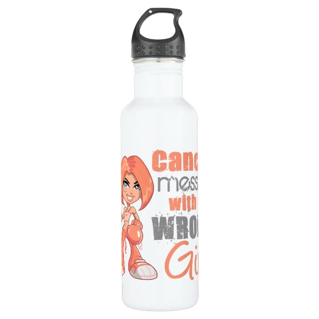 Uterine Cancer Messed With Wrong Girl.png 710 Ml Water Bottle (Front)