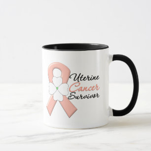 Uterine Cancer Survivor Flower Ribbon Mug