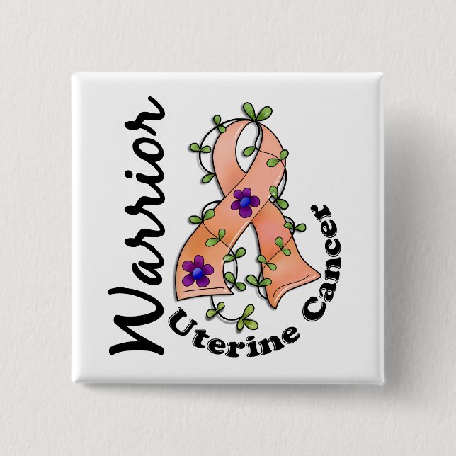 Uterine Cancer Warrior 15 Cm Square Badge (Front)