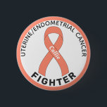 Uterine Endometrial Cancer Fighter Ribbon White Bu 6 Cm Round Badge<br><div class="desc">Uterine Endometrial Cancer Fighter Ribbon White Button for awareness and support for women fighting uterine endometrial cancer.</div>