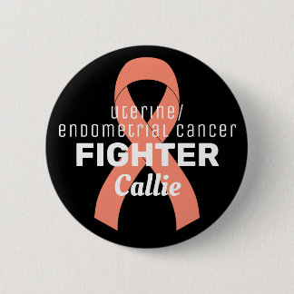 Uterine Endometrial Cancer Ribbon Black Button