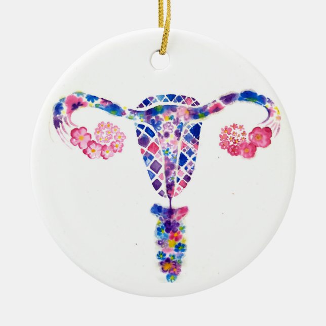 Uterus Ceramic Tree Decoration (Front)